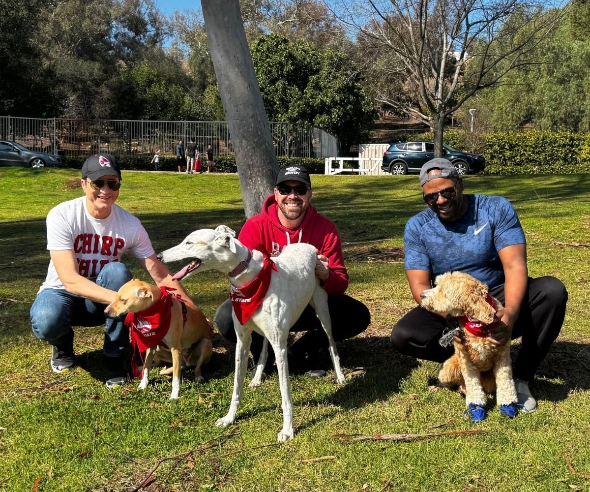 LA group group members with dogs at event 