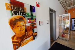 Mural of Marilyn K. Glick at the groundbreaking ceremony