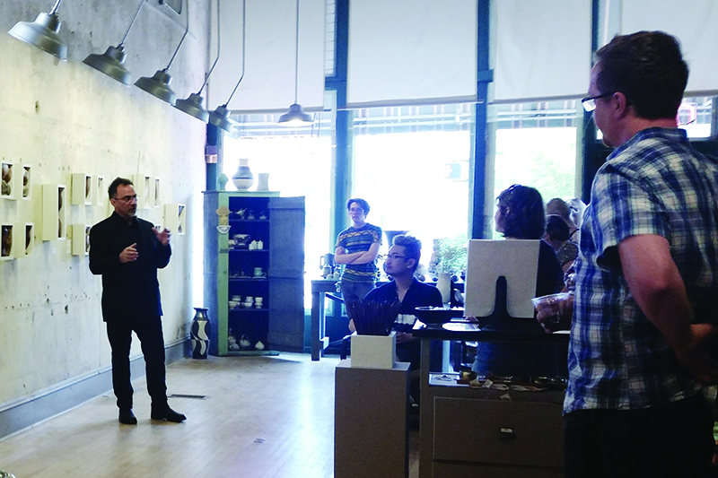 teacher presenting in front of students