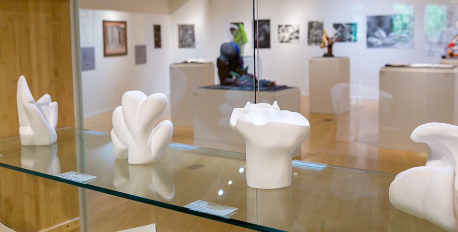 ceramic exhibit in the Atrium Gallery