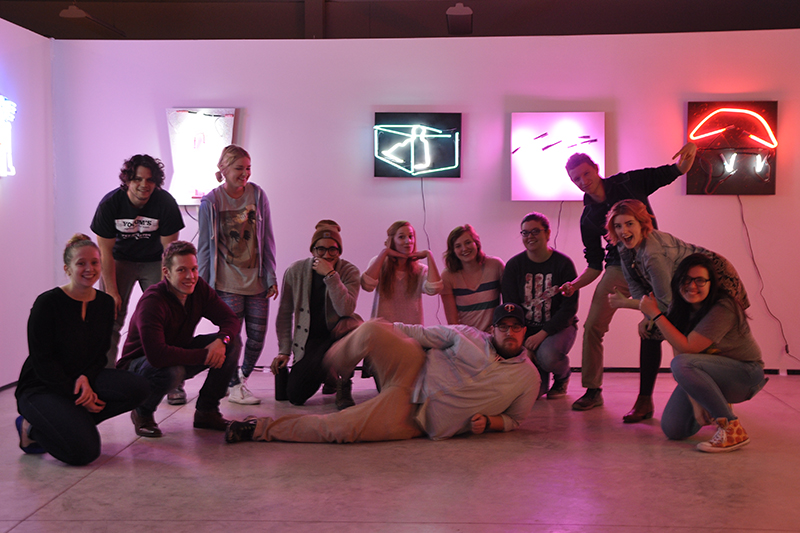 Glass students posing in a group