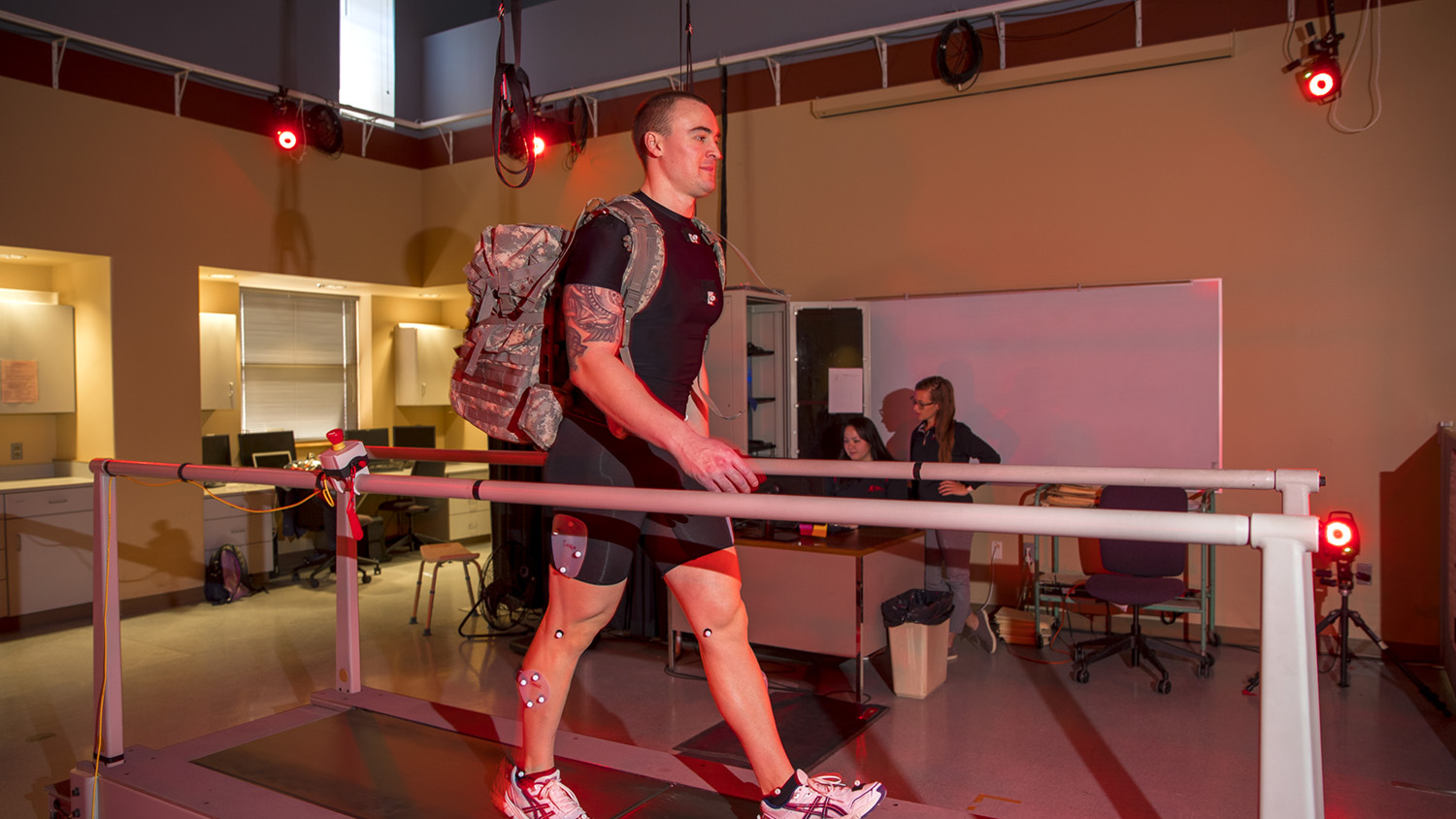 A research subject in the Biomechanics Laboratory