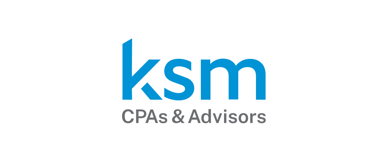 ksm CPAs and advisors logo in blue