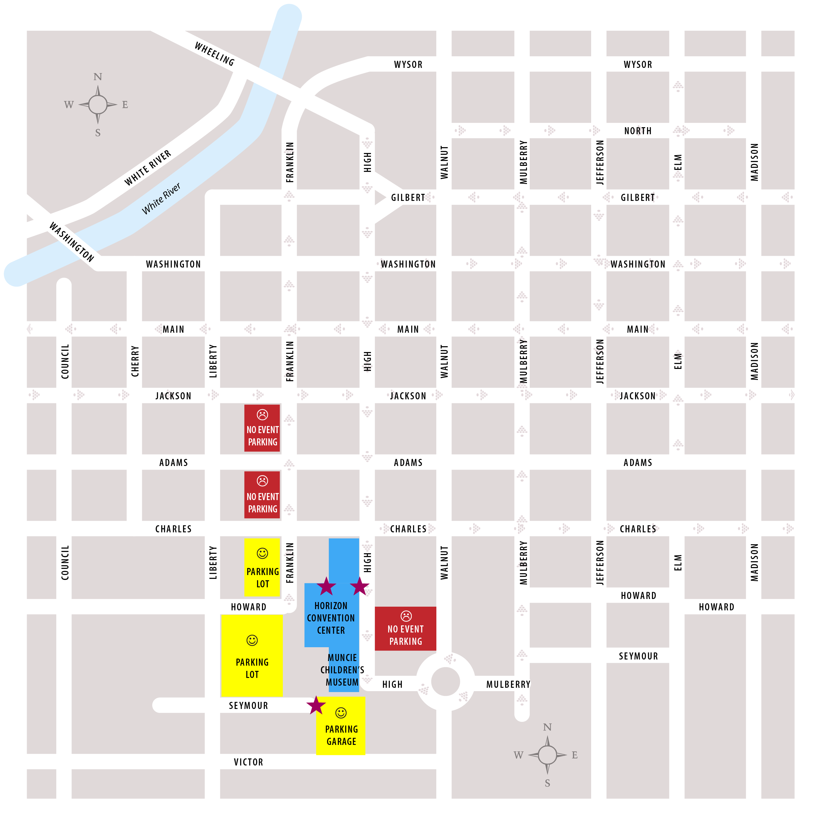 Horizon Convention Center Parking Map updated 2016