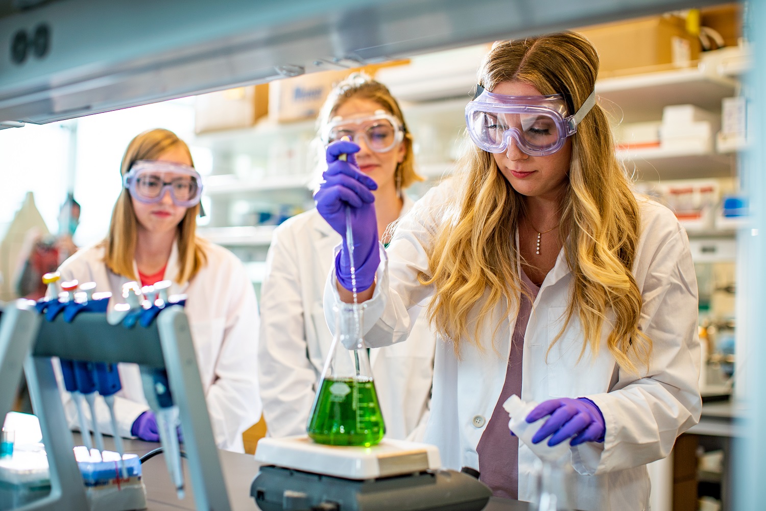 Students in a research lab