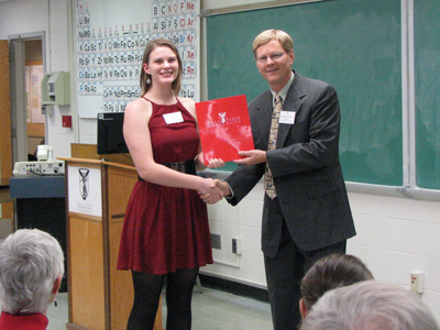 Abygail Waggoner receives the Mikal L. Sousa Memorial Scholarship