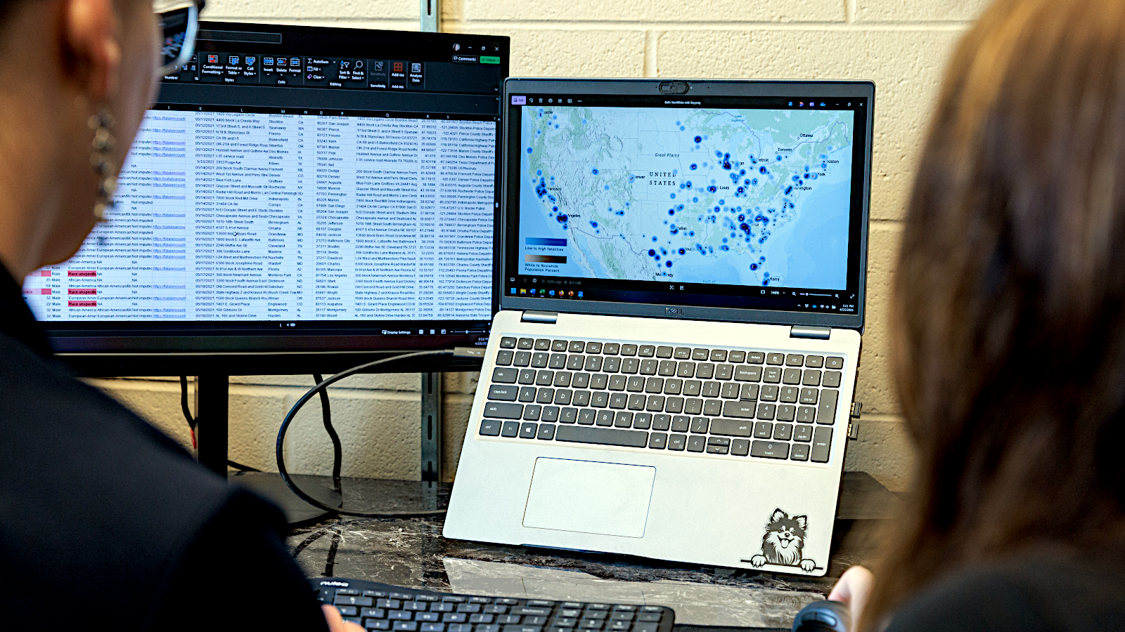 Dr. Koslicki and student Peyton Gillespie discuss research