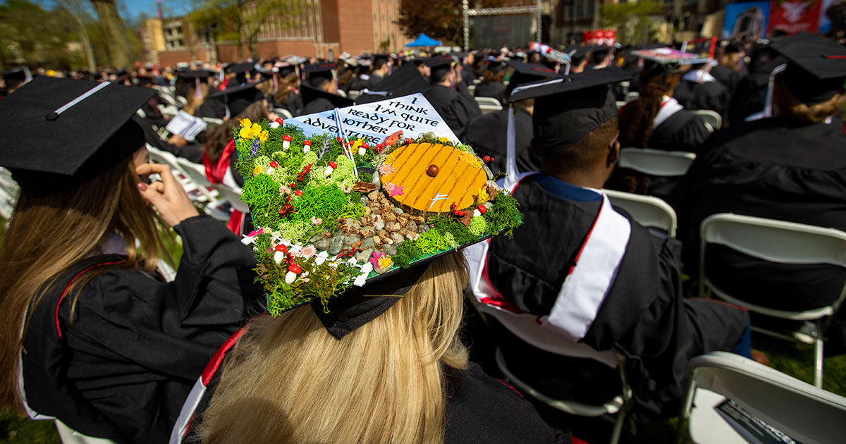 Decorated graduation cap - Ball State University Spring 2022 Commencement