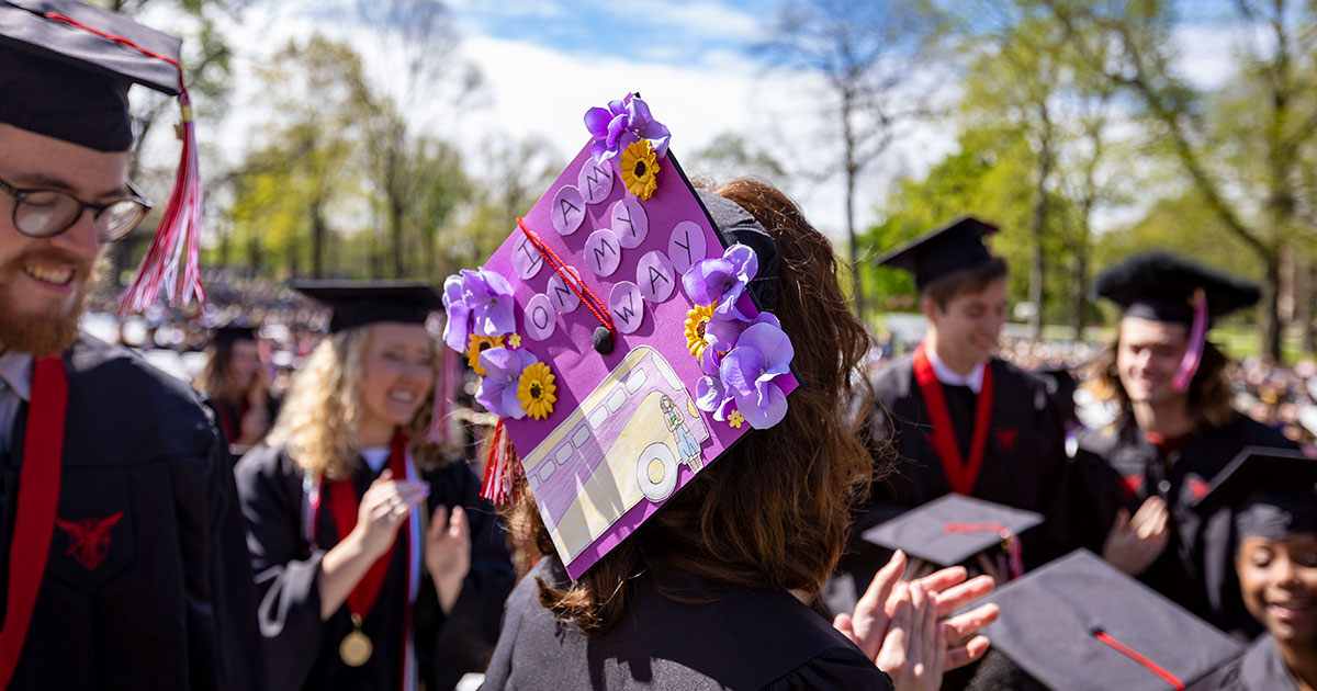 Decorated graduation cap - Ball State University Spring 2022 Commencement