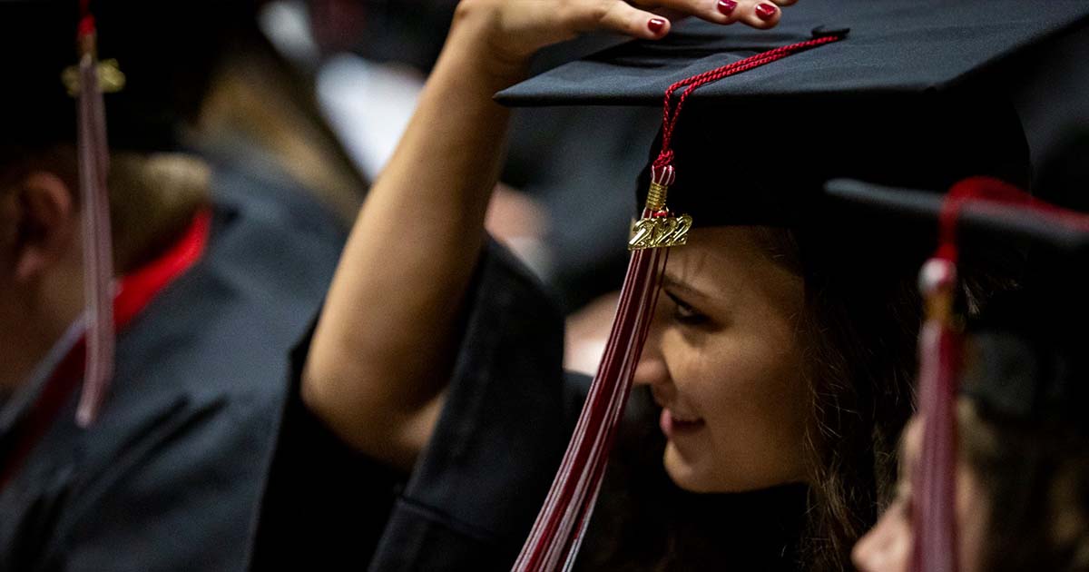 Student moving tassel