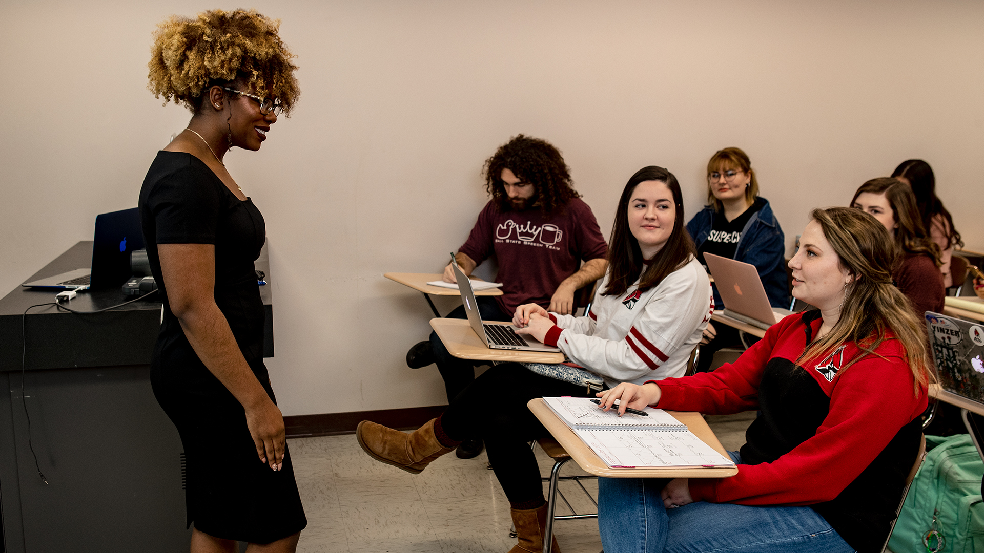Professor teaching class