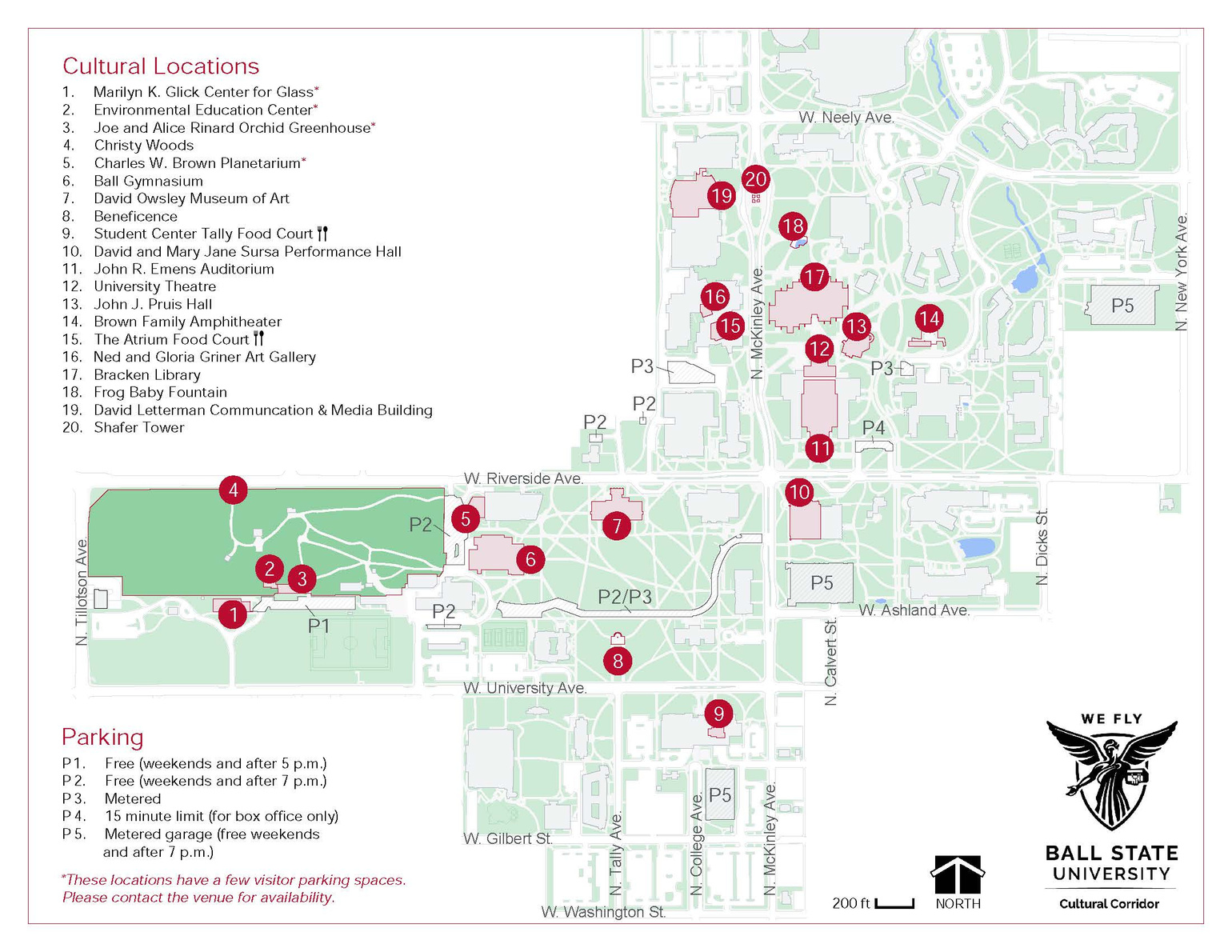 Campus map of cultural corridor assets