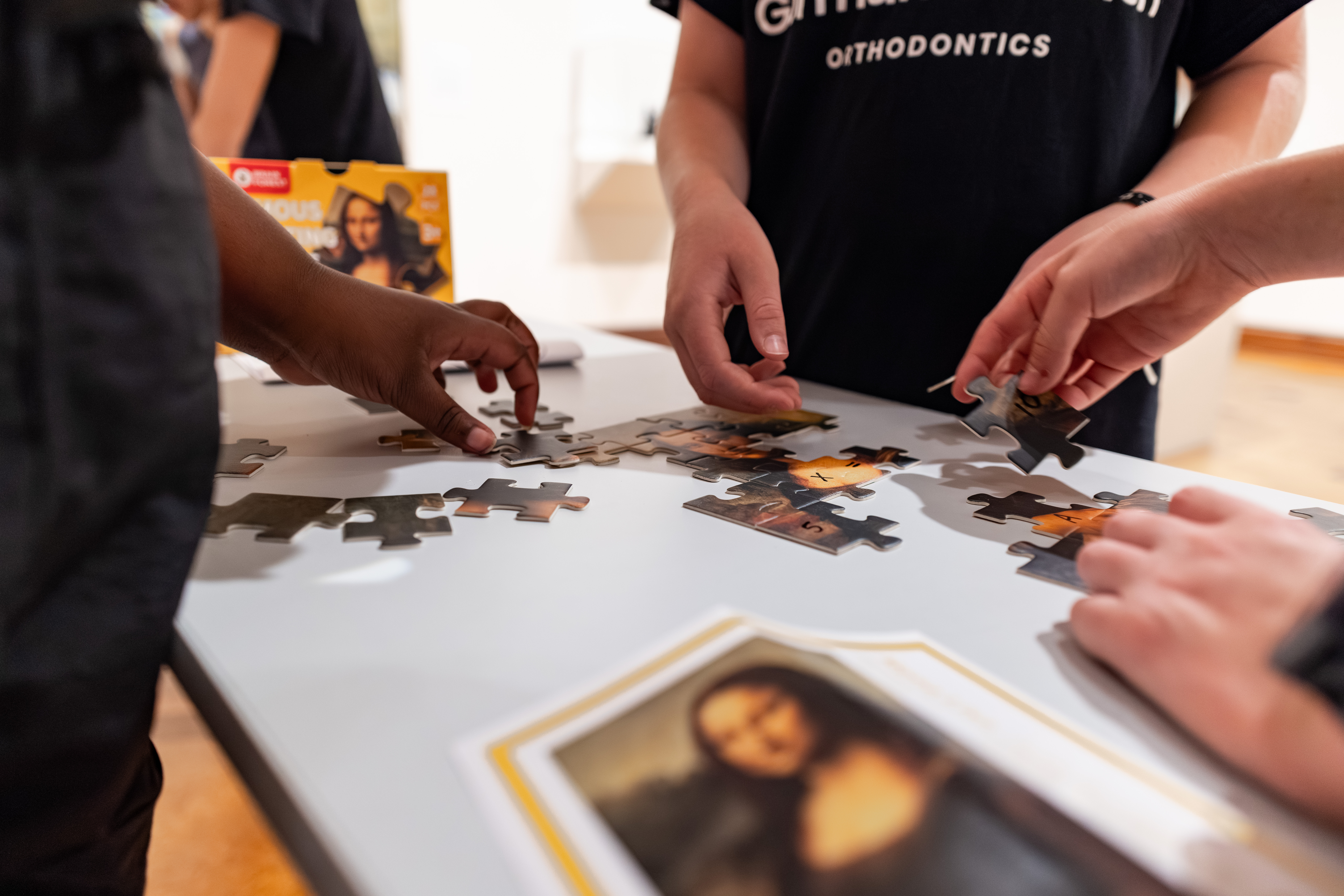 Puzzle work on a table