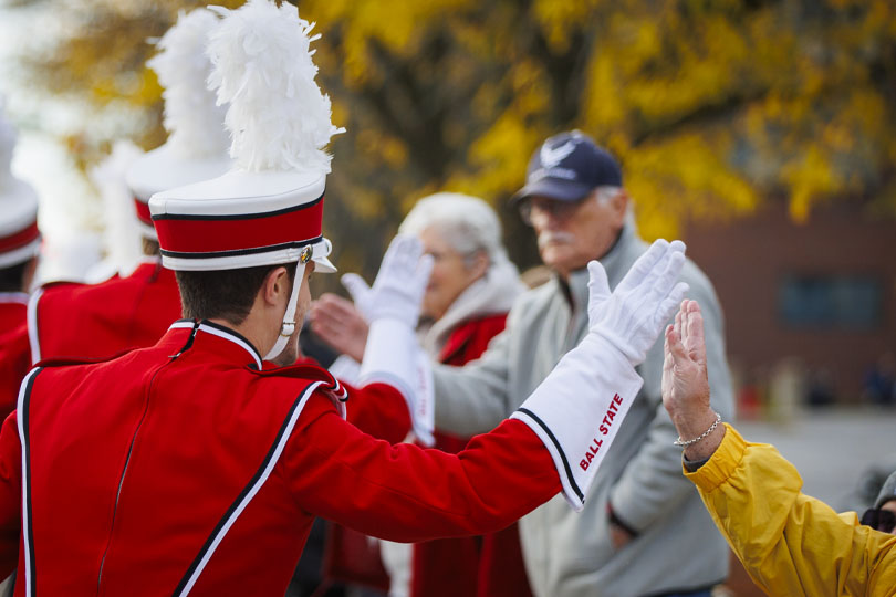 Band member giving someone a high five