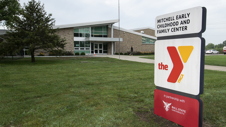 Photograph of the front of the Mitchell Center from the outside