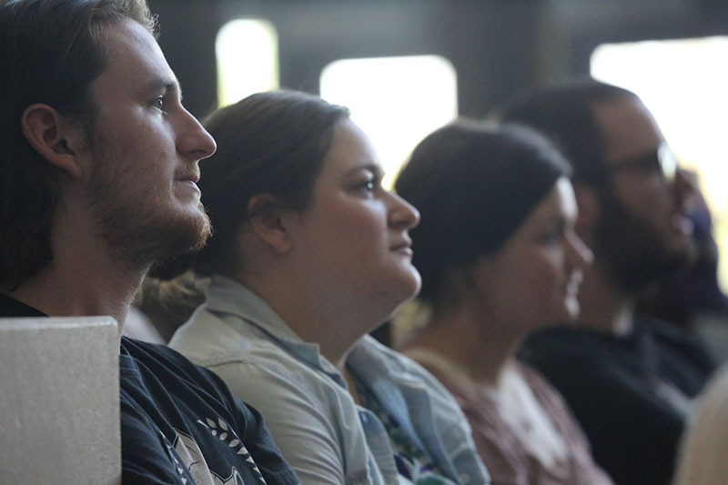 A shot of an audience