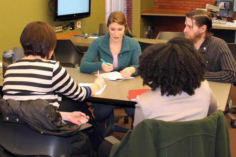 group of people seated at a table