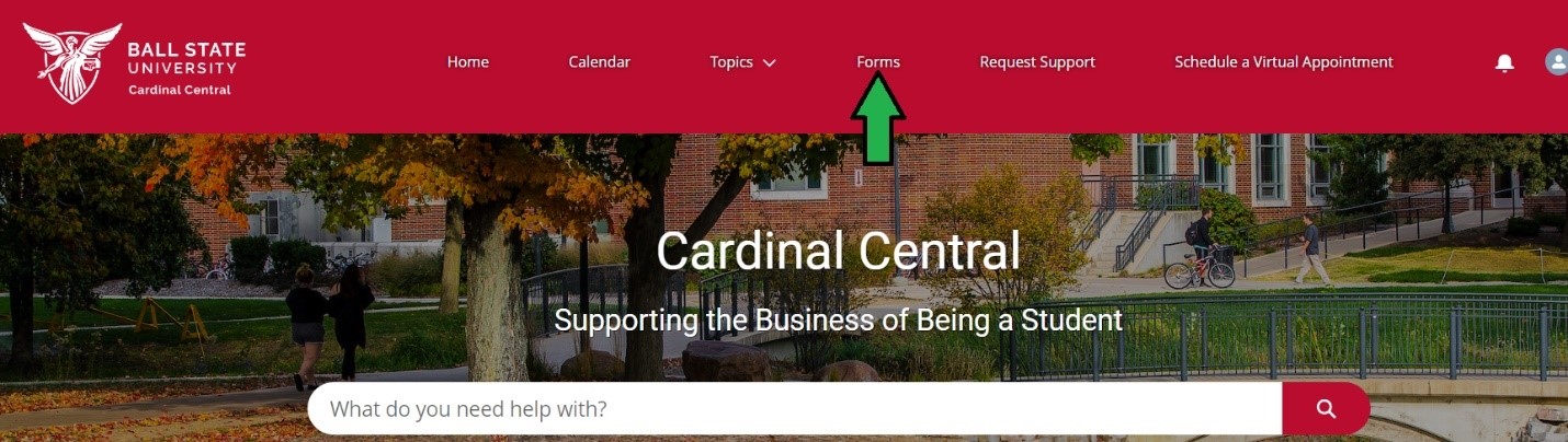 Cardinal Central login screen
