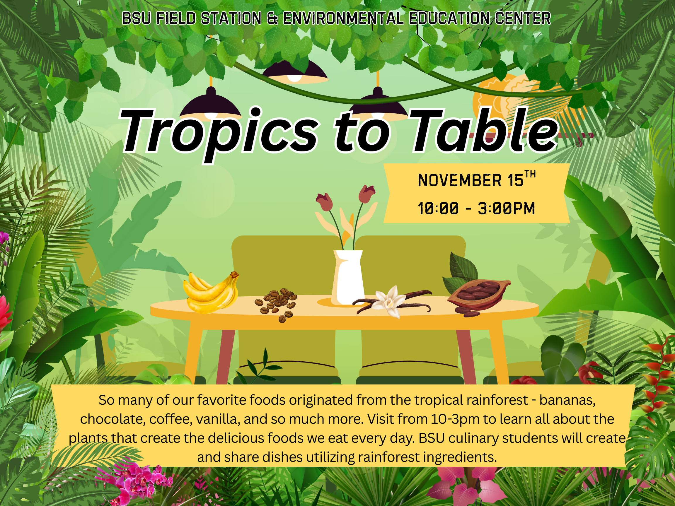 poster advertising tropical edible plants program