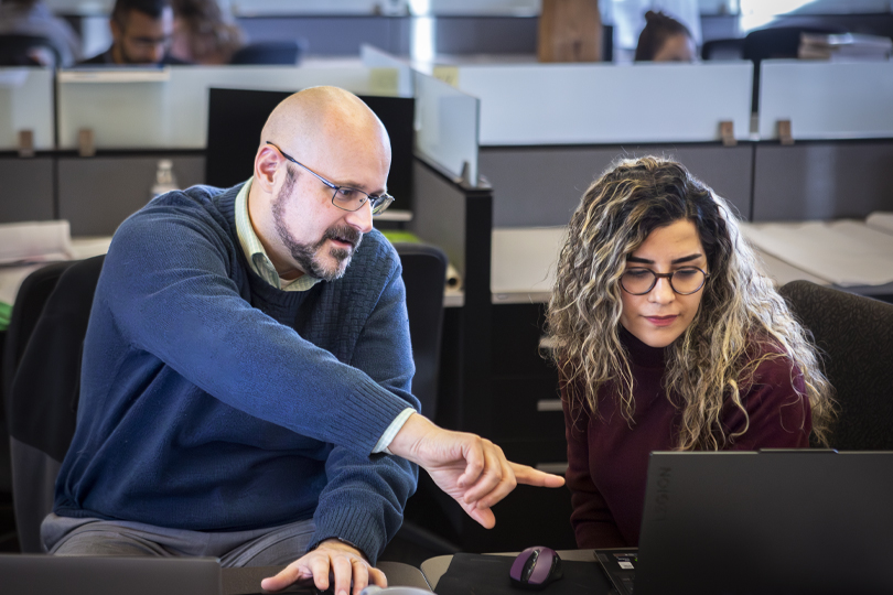 pathways mentoring program alumni meeting with student