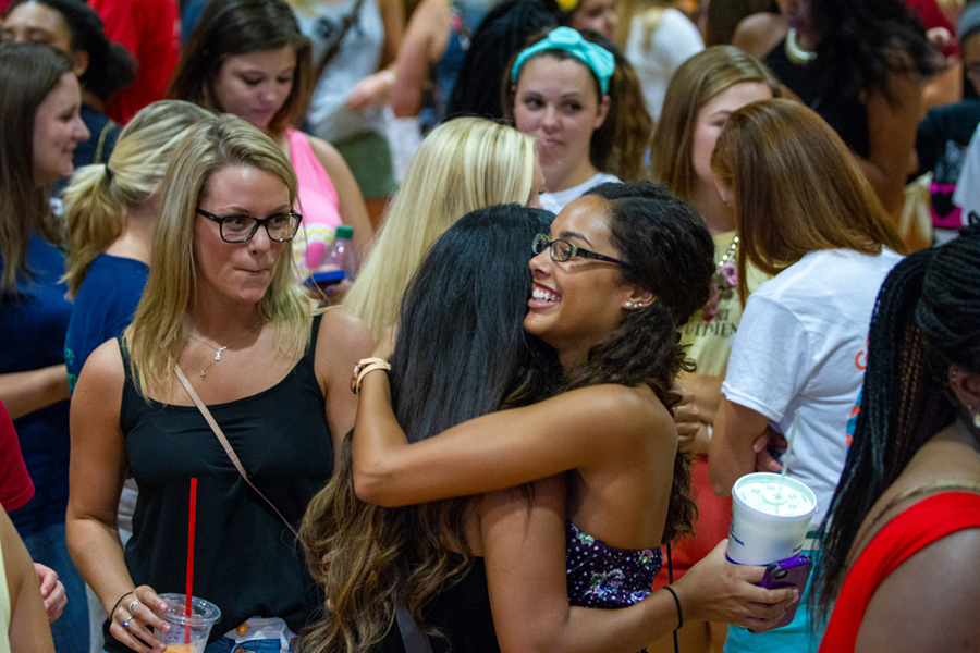 PHA sorority members hugging