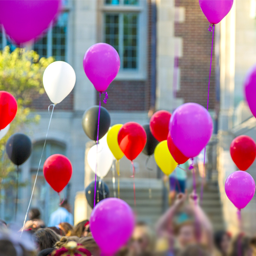Pink Red Black White Balloons