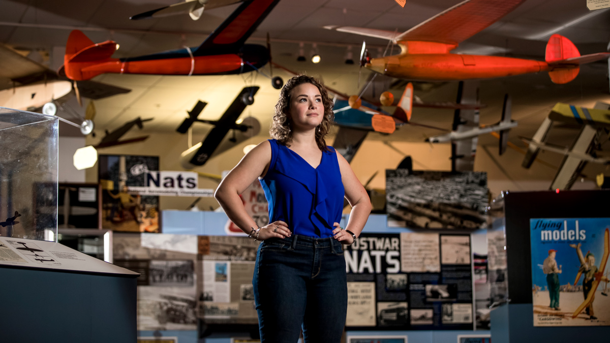 Maren Orchard at the International Women’s Air & Space Museum in Cleveland