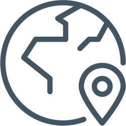 icon of Earth with a location finder symbol