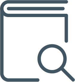 icon of a book and magnifying glass