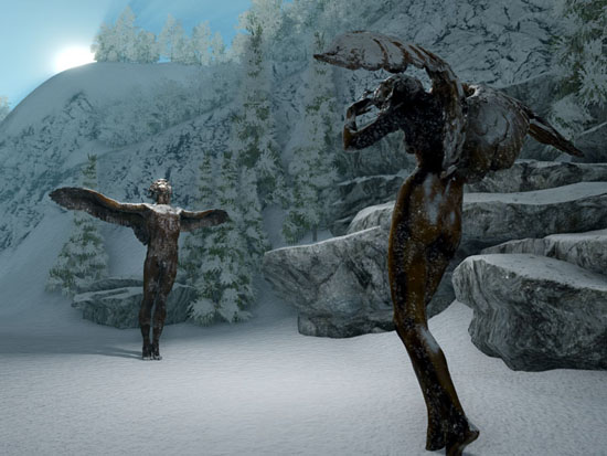 Winter Globe in Blue Mars