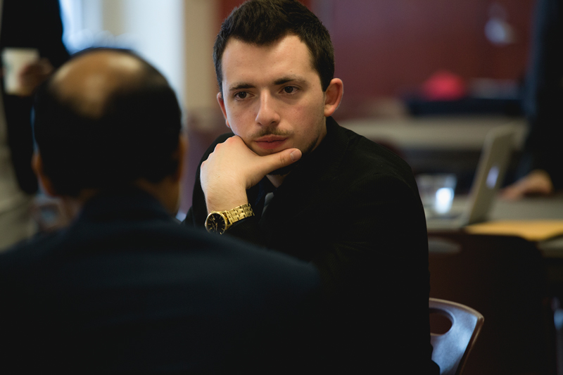 Business student listening