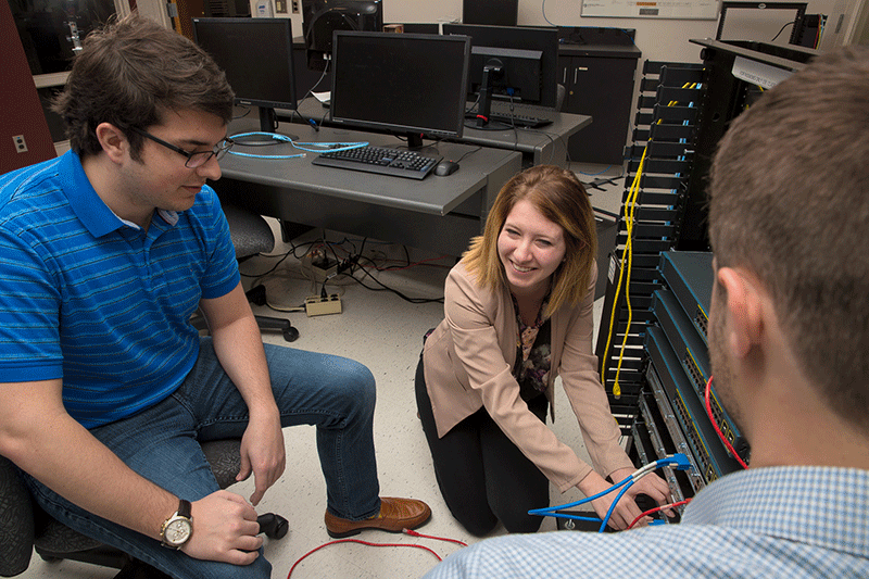 A group of students working on computers.