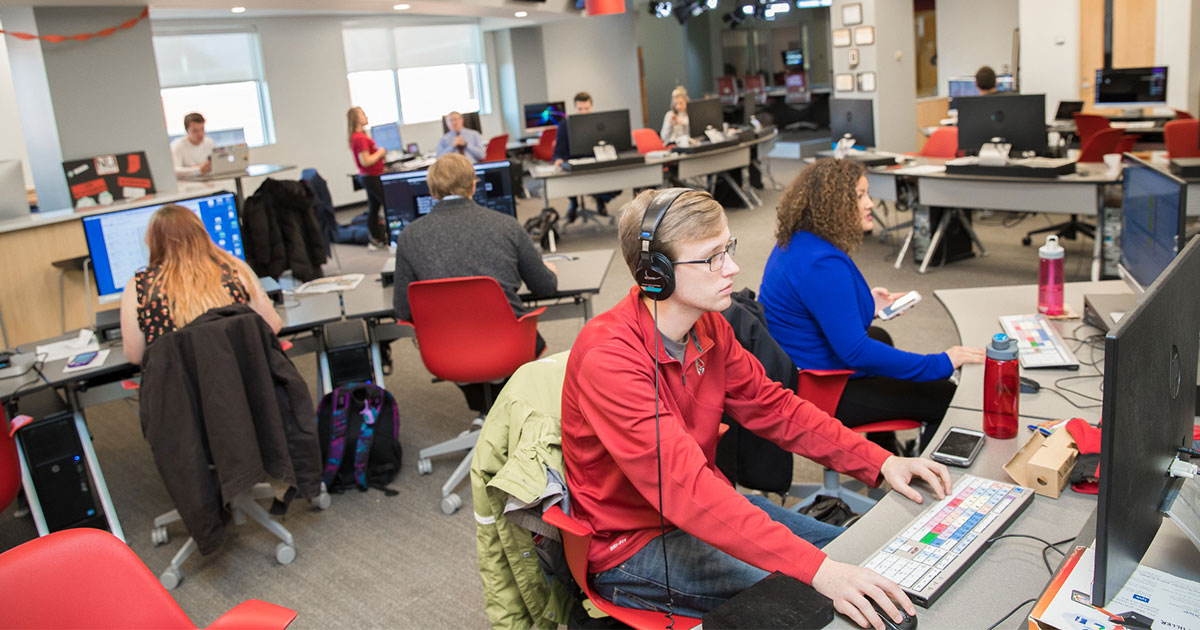 Student working at computer
