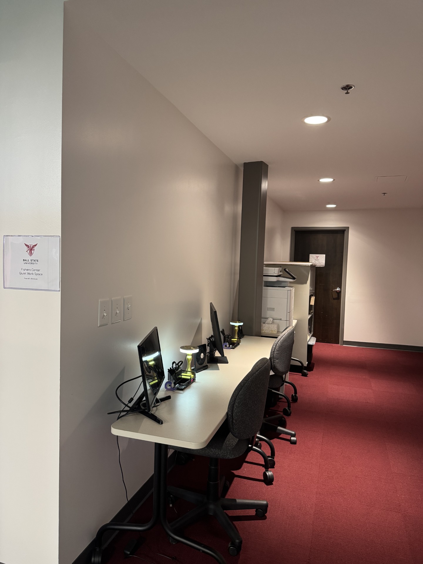 Study desks in Fishers center