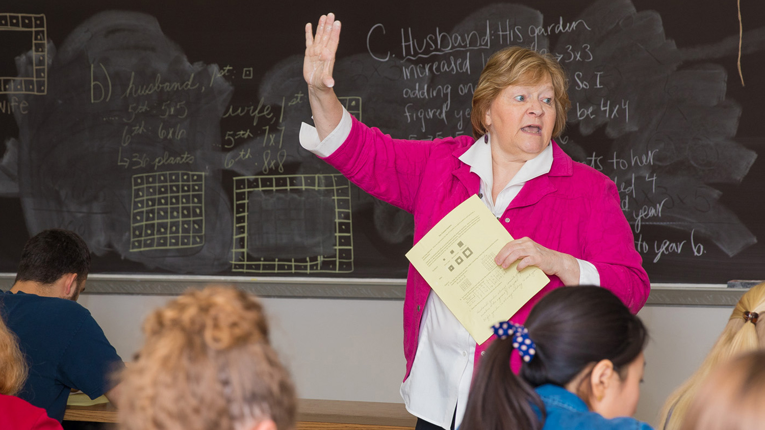 Professor with students