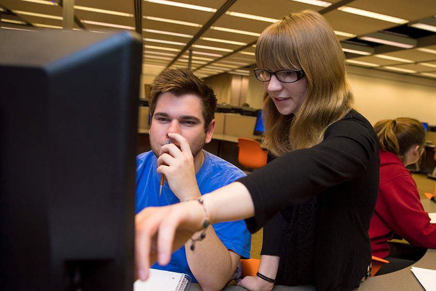 Students working together