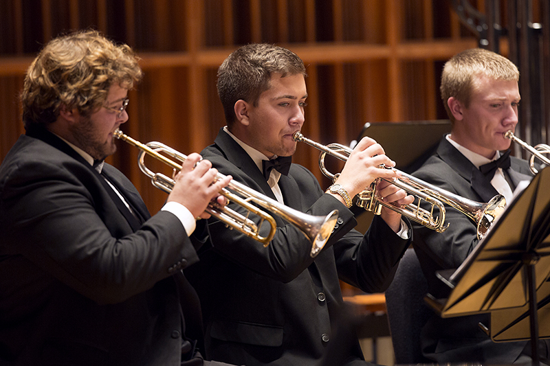 students play trumpet at sursa performance hall