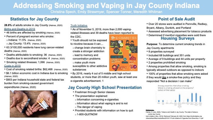 Research Poster on Smoking and Vaping in Jay County, Indiana