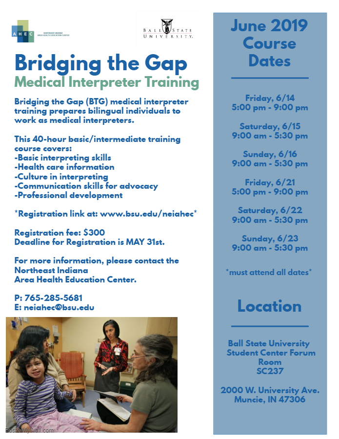 Bridging The Gap Medical Interpreter Training Ball State - 
