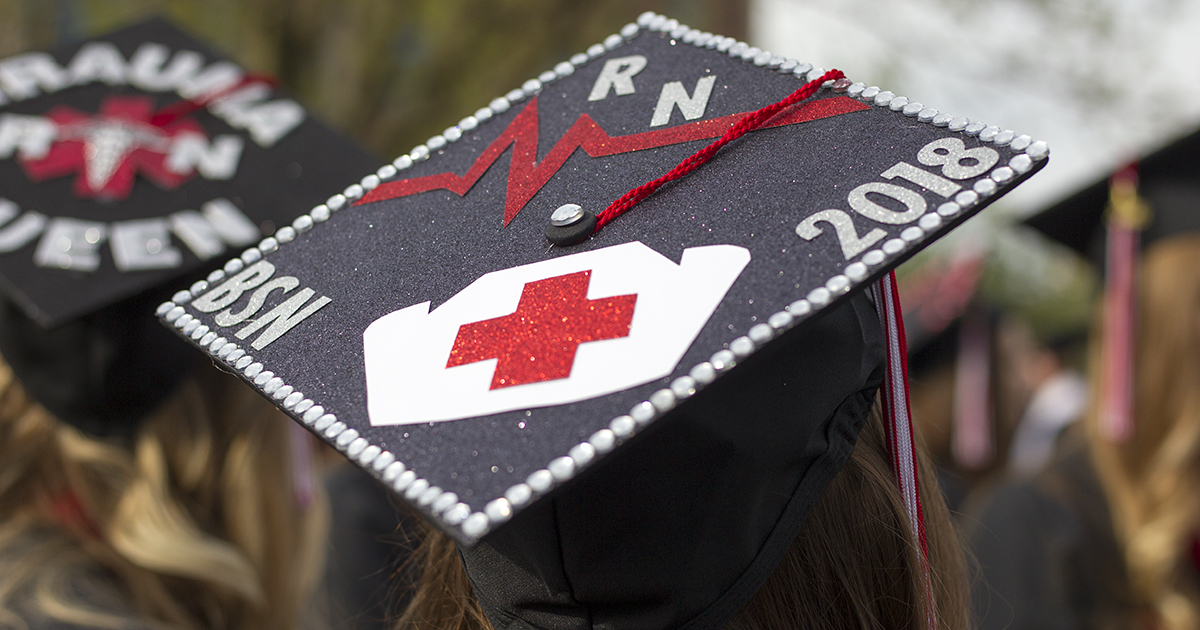 nursing student at commencement