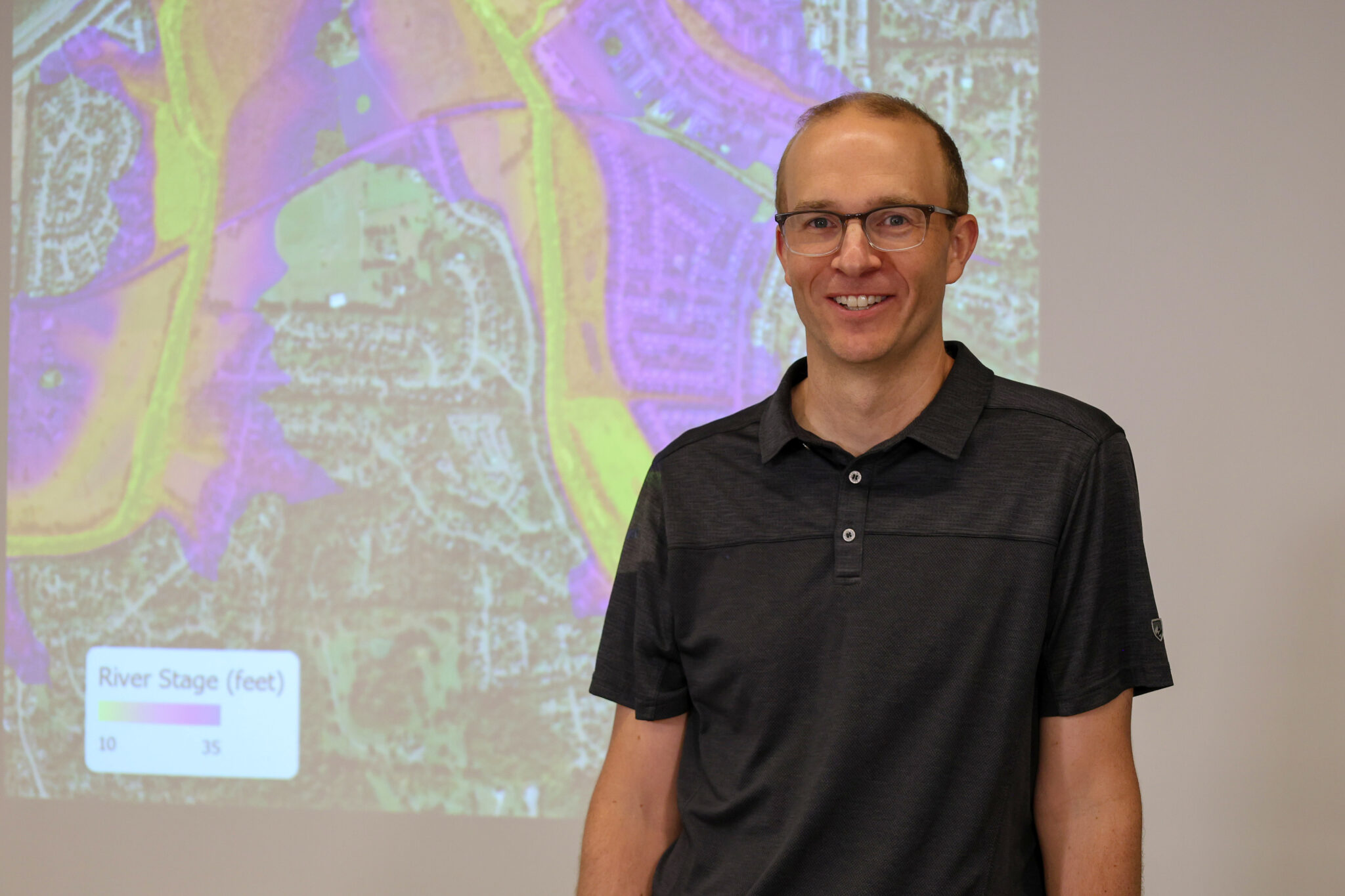 Data Analytics faculty Adam Berland on campus in Muncie, Indiana