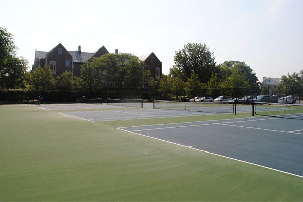 Tennis courts on campus