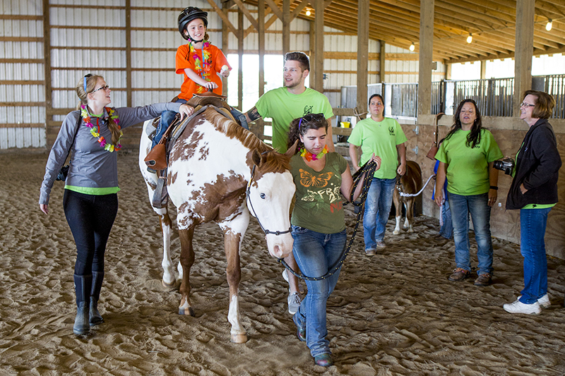 students at equestrian camp
