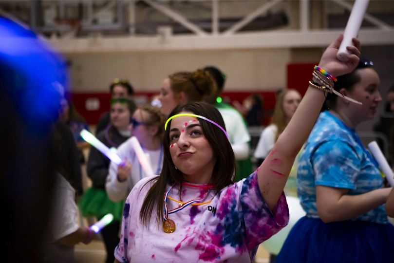 Student dancing at dance marathon