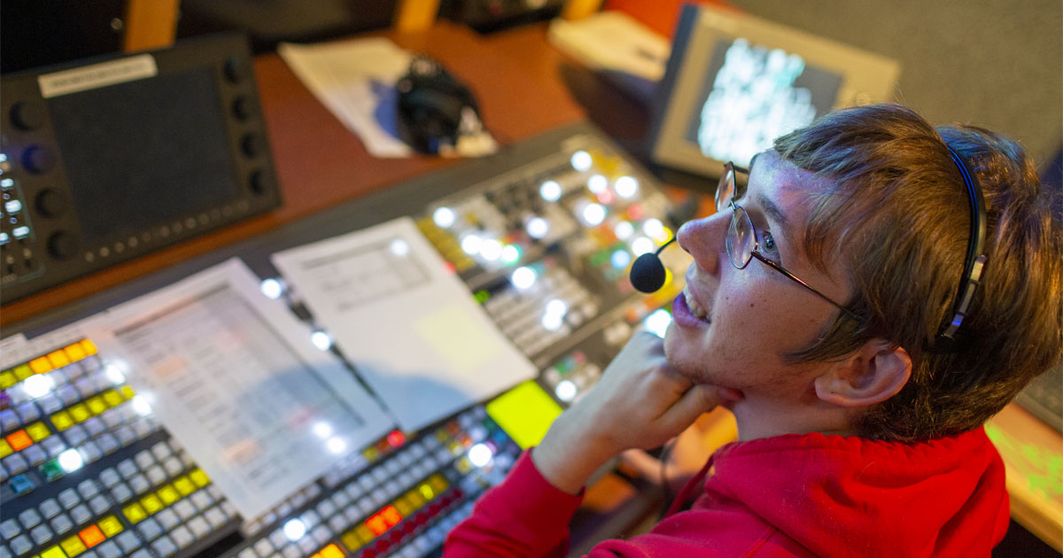 Student at production board