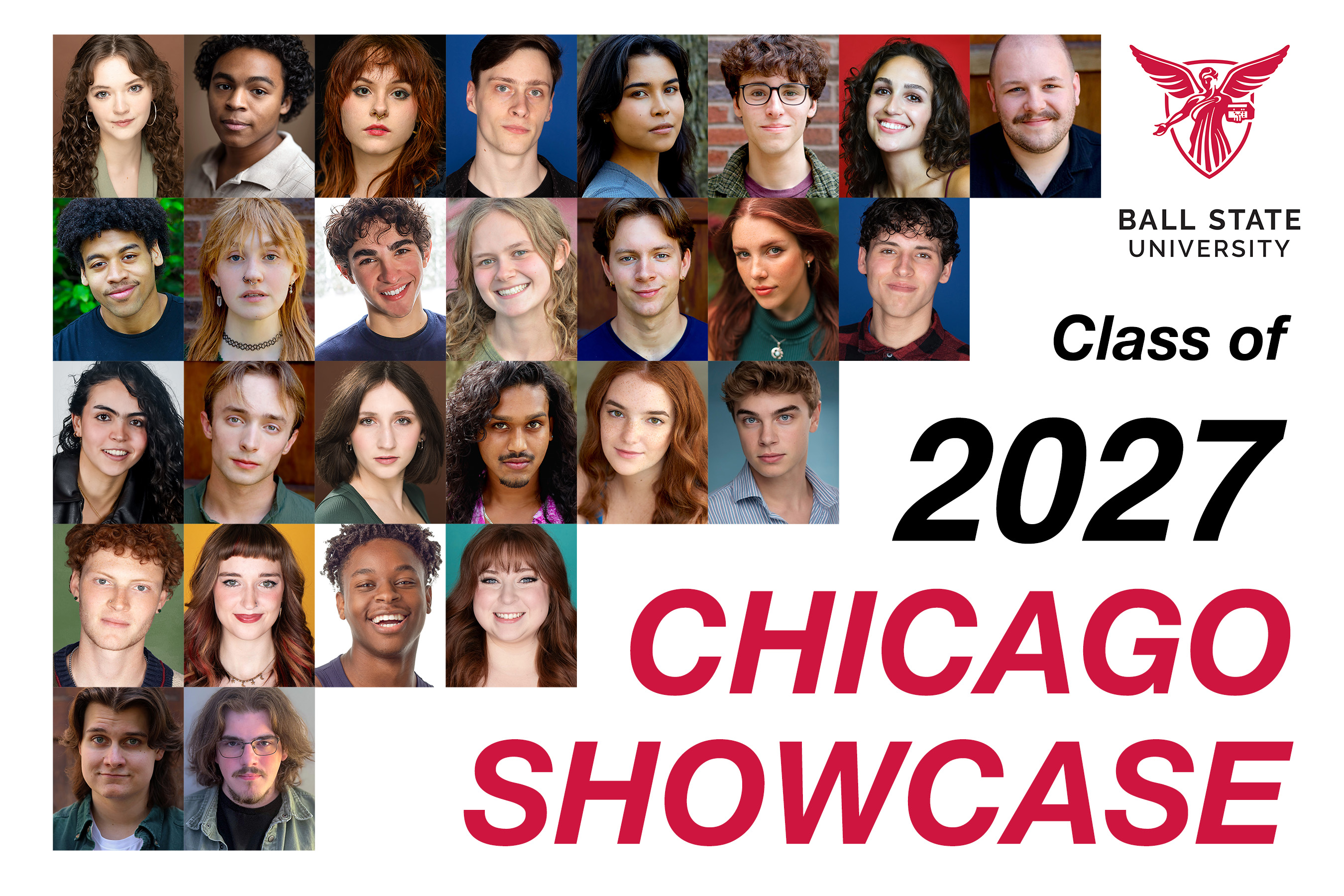 a collage of headshots with text that reads, "2027 Chicago Showcase"