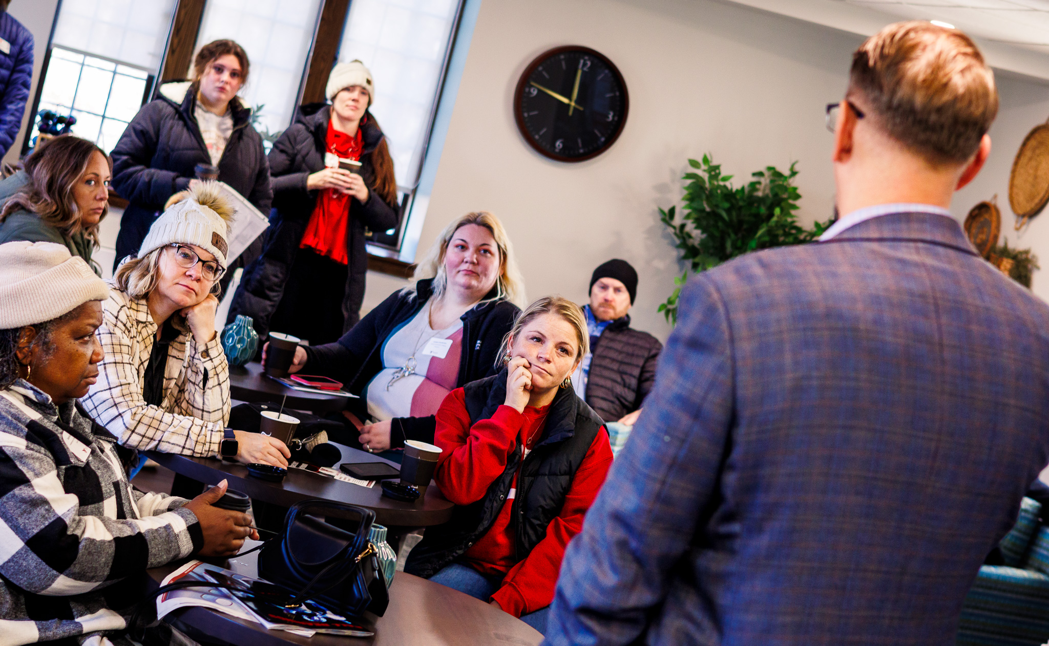 High school counselors listen to a presentation by the Career Center during an information session at Counselor Connection Day.