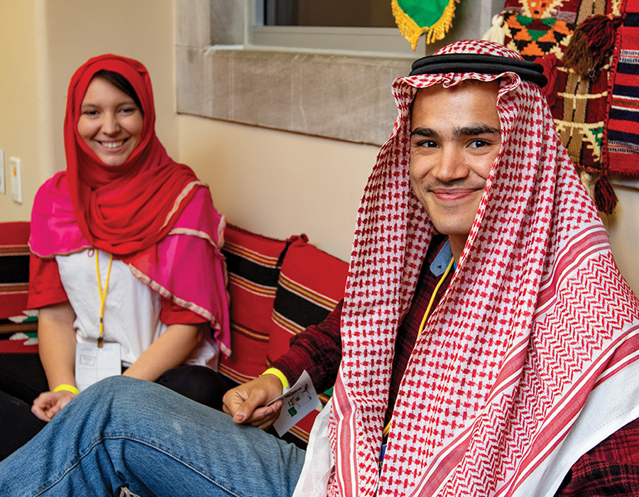 Multicultural students smiling