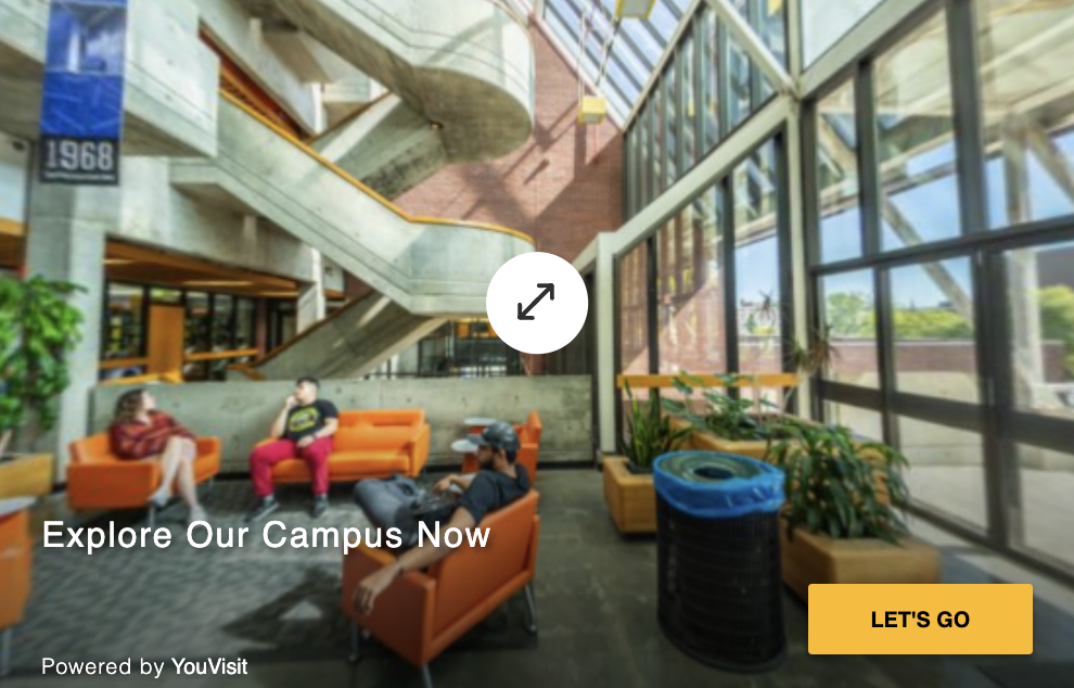 A clickable image of the Architecture Building. Click to open a virtual tour that further explores the facility and its various resources.