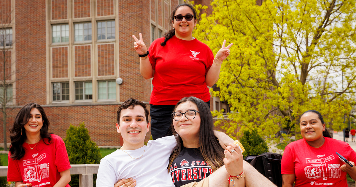  ball state students posing for a group photo